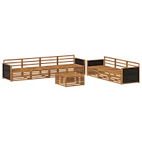vidaXL Utomhussoffset 8 pcs Naturlig 79 x 79 x 37 cm Massivt Akaciaträ