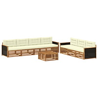 vidaXL Utomhussoffset 8 pcs Naturlig och Grädde 79 x 79 x 37 cm