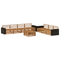 vidaXL Utomhussoffset 8 pcs Naturlig 79 x 79 x 37 cm Massivt Akaciaträ