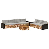 vidaXL Utomhussoffset 8 pcs Naturlig och ljusgrå 79 x 79 x 37 cm
