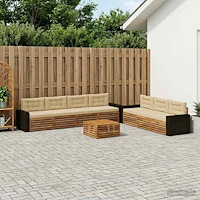 vidaXL Utomhussoffset 8 pcs Naturlig och Beige 79 x 79 x 37 cm