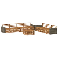 vidaXL Utomhussoffset 8 pcs Naturlig 79 x 79 x 37 cm Massivt Akaciaträ