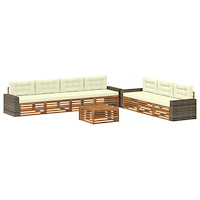 vidaXL Utomhussoffset 8 pcs Naturlig och Grädde 79 x 79 x 37 cm