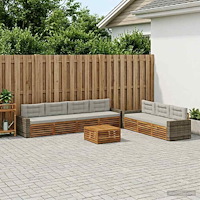 vidaXL Utomhussoffset 8 pcs Naturlig och ljusgrå 79 x 79 x 37 cm