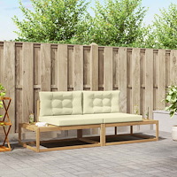 vidaXL Utomhussoffset med kudde Vit 230,5 x 83 x 73 cm Polyester