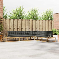 vidaXL Utomhussoffset med kudde Vit 357 x 198,5 x 73 cm Polyester