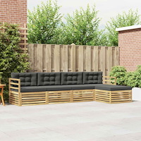 vidaXL Utomhussoffset med kudde 5 pcs Vit och antracit Polyester