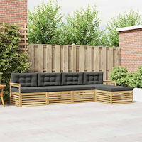 vidaXL Utomhussoffset med kudde 5 pcs Vit och antracit Polyester