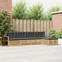 vidaXL Utomhussoffset med kudde 5 pcs Vit och antracit Polyester