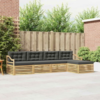 vidaXL Utomhussoffset med kudde 5 pcs Vit och antracit Polyester