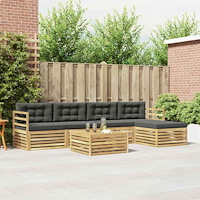 vidaXL Utomhussoffset 6 pcs Vit och antracit 79 x 79 x 37 cm Polyester