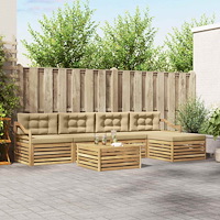 vidaXL Utomhussoffset 6 st Vit och Beige Polyester