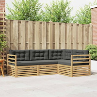 vidaXL Utomhussoffset 4 pcs Vit och antracit 245,5 x 166,5 x 73 cm