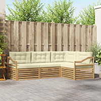 vidaXL Utomhussoffset 4 pcs Vit och grädde 245,5 x 166,5 x 73 cm