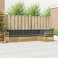 vidaXL Utomhussoffset med kudde 5 pcs Vit och antracit Polyester