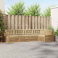 vidaXL Utomhussoffset 5 st Vit och Beige Polyester