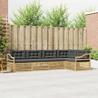 vidaXL Utomhussoffset med kudde 5 pcs Vit och antracit Polyester