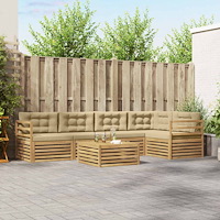 vidaXL Utomhussoffset 6 st Vit och Beige Polyester