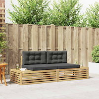 vidaXL Utomhussoffset med kudde Vit 230,5 x 83 x 73 cm Polyester