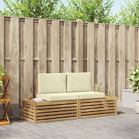 vidaXL Utomhussoffset med kudde Vit 182,5 x 63 x 73 cm Polyester