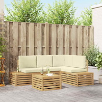 vidaXL Utomhussoffset med kudde Vit 59 x 59 x 37 cm Polyester