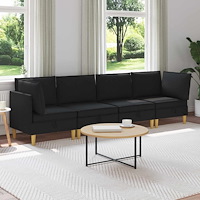 vidaXL Modulsoffor med förvaring 4 pcs Svart Tyg