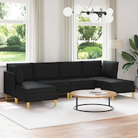 vidaXL Modulsoffor med förvaring 6 pcs Svart Tyg
