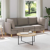vidaXL Modulsoffor med förvaring 3 pcs Taupe Tyg