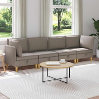 vidaXL Modulsoffor med förvaring 4 pcs Taupe Tyg