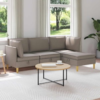 vidaXL Modulsoffor med förvaring 4 pcs Taupe Tyg