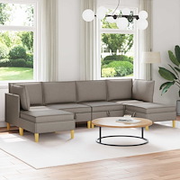 vidaXL Modulsoffor med förvaring 6 pcs Taupe Tyg