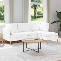 vidaXL Modulsoffor med förvaring 4 pcs Vit Tyg