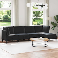vidaXL Möbelset för vardagsrummet med kudde 5 pcs Svart Sammet