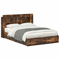 vidaXL Sängram med förvaring Rökt ek 135 x 190 cm Konstruerat trä