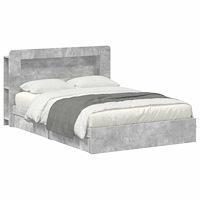 vidaXL Sängram med förvaring Betonggrå 150 x 200 cm Konstruerat trä