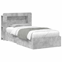 vidaXL Sängram med förvaring Betonggrå 80 x 200 cm Konstruerat trä