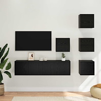 vidaXL TV-bänkset 6 pcs 60 x 30 x 30 cm Svart ek Konstruerat trä