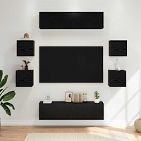 vidaXL TV-bänkset 8 pcs 120 x 30 x 30 cm Svart ek Konstruerat trä