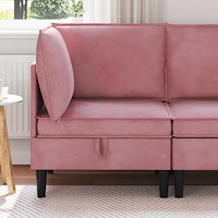 vidaXL Soffa med förvaring Rosa Sammet