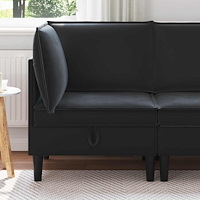 vidaXL Soffa med förvaring Svart Sammet