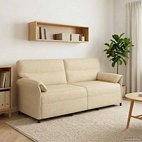 vidaXL Soffa 100% polyester metallram MDF, Plywood