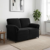 vidaXL 2-sits soffa Svart 138 x 83 x 95 cm Sammet