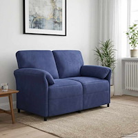 vidaXL 2-sits soffa Polisblå 138 x 83 x 95 cm Sammet