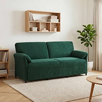 vidaXL 3-Sits soffa Mörkgrön 198 x 83 x 95 cm Sammet