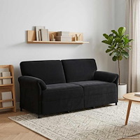 vidaXL 3-Sits soffa Svart 198 x 83 x 95 cm Sammet