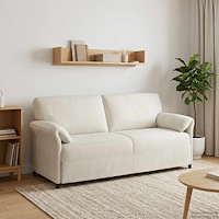 vidaXL 3-Sits soffa Gräddvit 198 x 83 x 95 cm Sammet