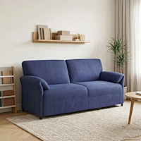 vidaXL 3-Sits soffa Polisblå 198 x 83 x 95 cm Sammet