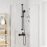 vidaXL Duschhuvud Set Svart 150 cm Rostfritt stål