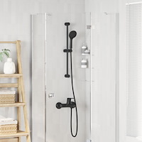 vidaXL Duschsystemset Svart 71 cm Rostfritt stål