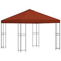 vidaXL Paviljong 3 x 3 m Terracotta Polyester och Stål 190 gsm